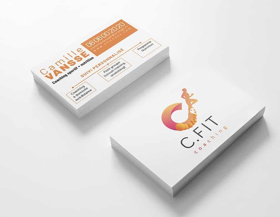 Camille Fitness, création du logo et de la carte de visite.